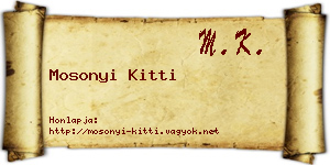 Mosonyi Kitti névjegykártya